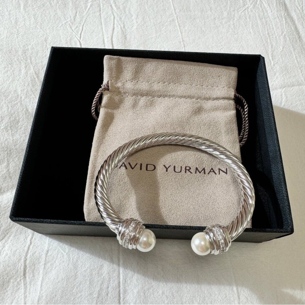 David Yurman Silver Bracelet with Pearls 7mm